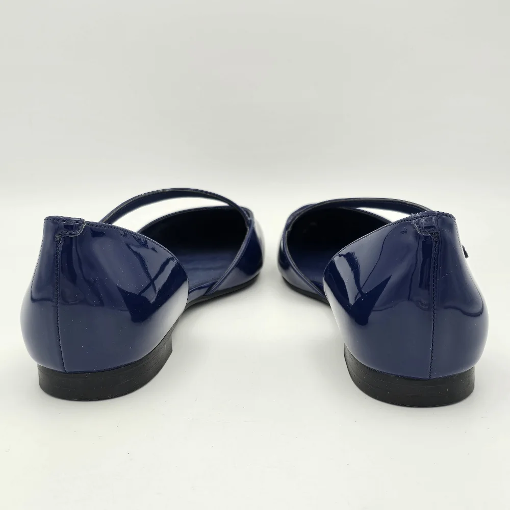Calvin Klein Women's Sannie Pointy Toe Dress Flats, Blue Patent Leather, Sz 9.5M - Picture 6 of 11